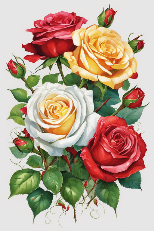 White Background Bouquet Of Scarlet Roses Png Images Download ...